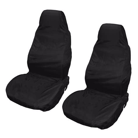 New 2x Universal Waterproof Nylon Front Car Van Seat Covers Protectors Black Pair In Automobiles