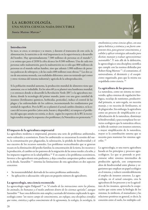 PDF La Agroecología una nueva ciencia nada discutible