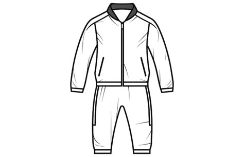 Premium Vector Mens Zip Up Track Jacket Outline Illustration Long