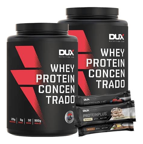 2 Potes Whey Concentrado 900g Dux Nutrition Mercado Livre