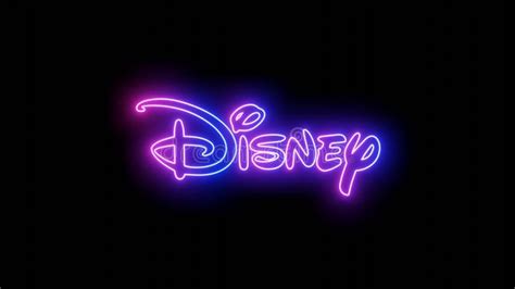 Disney Glowing Logo in Neon Light Neon Sign and Neon Light Concept ...