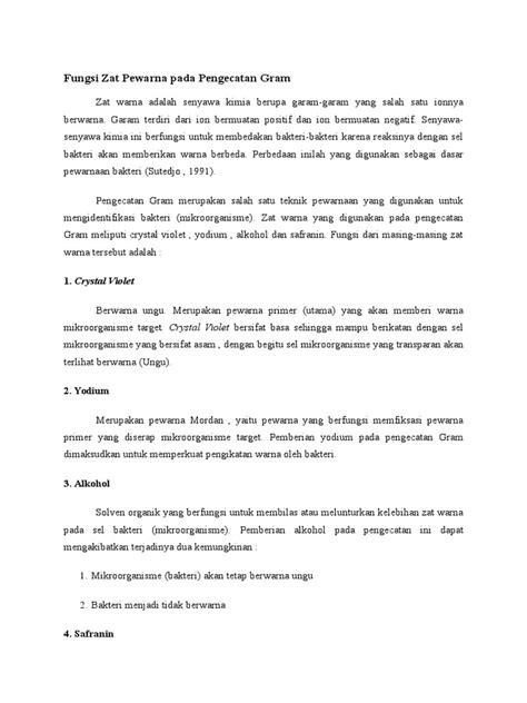 Fungsi Zat Pewarna Pada Pengecatan Gram Pdf