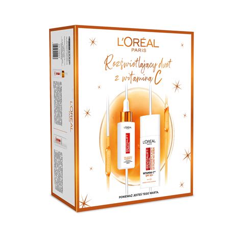 Zestaw kosmetyków Loreal prezent dla niej serum do twarzy i krem z SPF