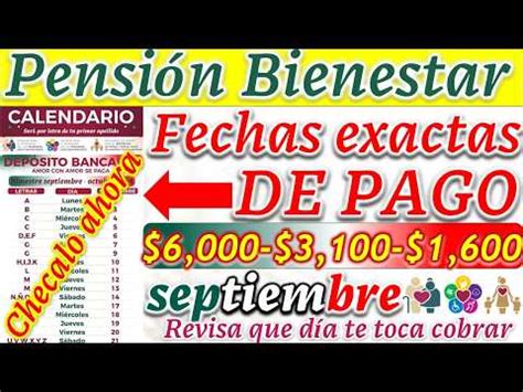 PENSIÓN BIENESTAR POR FIN CALENDARIO DE PAGOS PARA EL BIMESTRE SEP