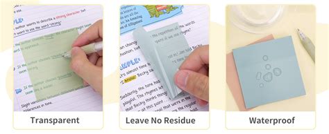 Amazon Eoout Transparent Sticky Notes Pads X Inch Colors