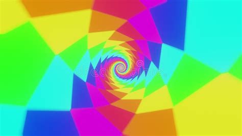 Hypnotic Rainbow Colors Pop Art Style Spiral Seamless Loop Animation 4