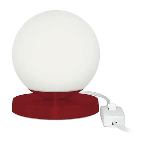 Luminária Abajur De Mesa Globo Orby Vermelho Base Redonda Leroy Merlin