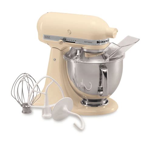 Kitchenaid Artisan Qt Speed Almond Cream Stand Mixer With Flat