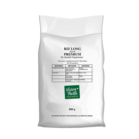 Riz long étuvé indica 5kg Qualité Supérieure Vivien Paille Foodservice