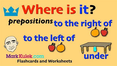 Prepositions - under, to the right of, to the left of | Mark Kulek ...