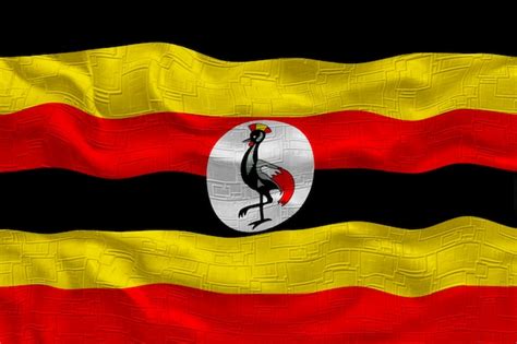 Fondo De La Bandera Nacional De Uganda Con La Bandera De Uganda Foto