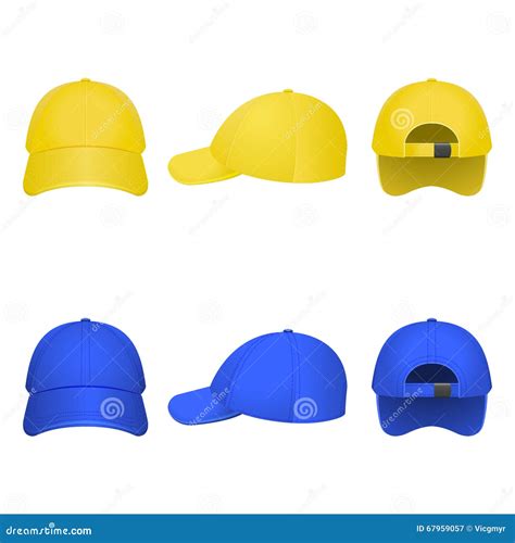 Yellow And Blue Caps Stock Vector Illustration Of Clothing