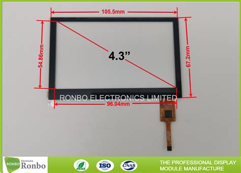 4 3 Inch Cover Glass Capacitive Touch Panel 6 Pins I2c Interface IC