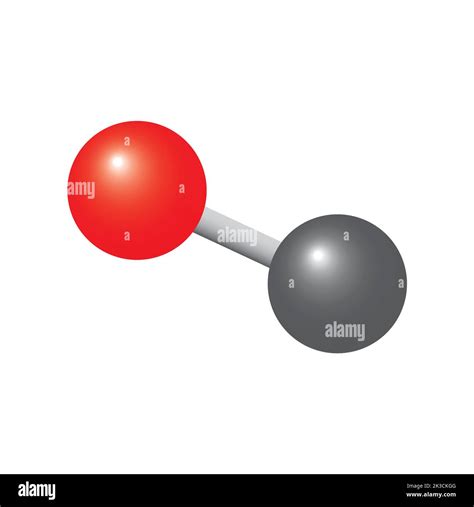 Molecular Model Of Carbon Monoxide CO Molecule Vector Illustration