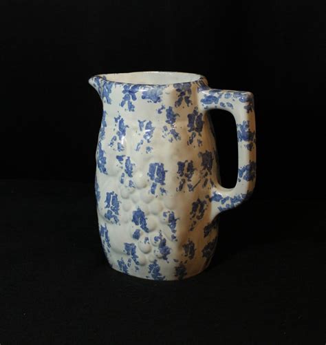 Bybee Pottery Blue And White Pitcher Etsy