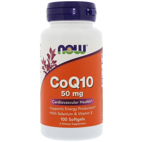 Now Foods Coq10 With Selenium And Vitamin E 50 Mg 100 Softgels