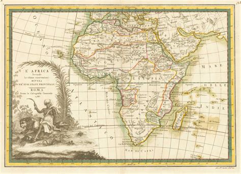 A Scarce 18th Century Italian Map Of Africa Altea Gallery