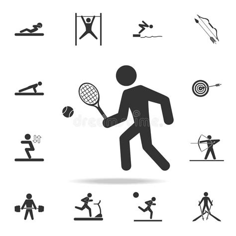 Pictograma Del Jugador De Tenis Ilustraciones Stock Vectores Y