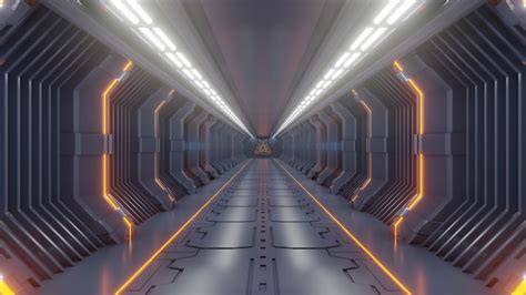 Premium Photo Empty Dark Futuristic Sci Fi Room Spaceship Corridors