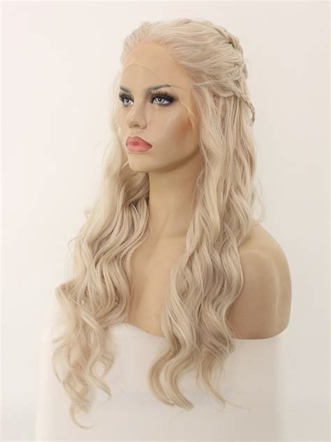 Game Of Throne Daenerys Inspired Grayish Blonde Synthetic Lace Front