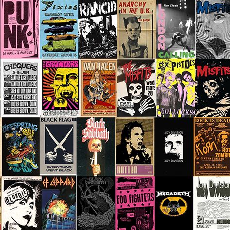 140 Pcs Punk Rock Wall Collage Kit Vintage Grunge Punk Aesthetic Poster Retro Rock Poster Set