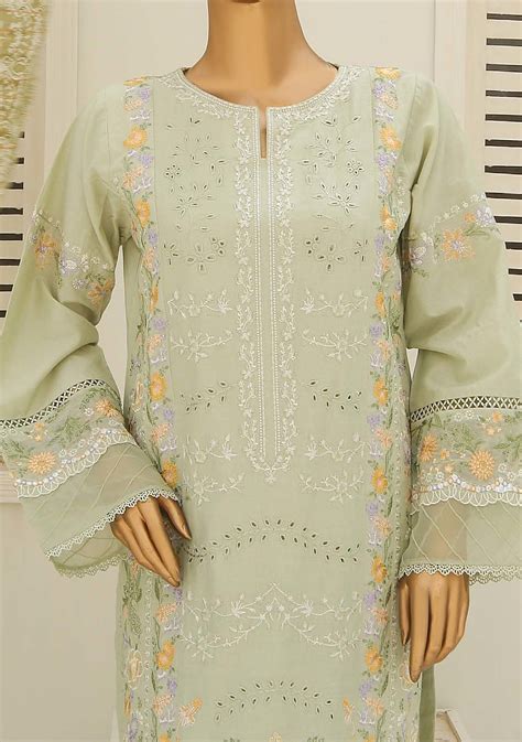 Bin Saeed Ready Made Embroidered Cotton Dress Db23707