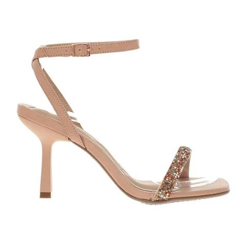 Sandália Beira Rio Salto Fino Strass Feminina Nude Shopee Brasil