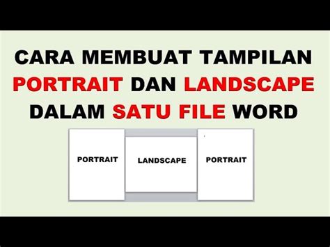 Cara Membuat Portrait Dan Landscape Dalam Satu File Word Materi