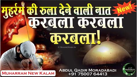 मुहर्रम की रुला देने वाली नात New Manqabat Imam Husain Abdul Qadri