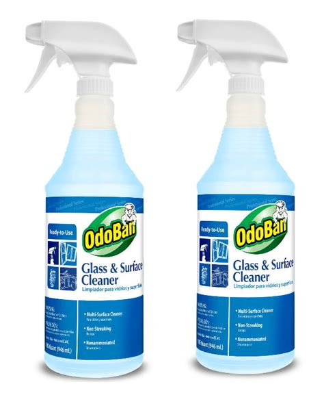 Odoban Professional Cleaning Glass And Surface Cleaner 32 Oz Ready To Use Spray 2 Pack