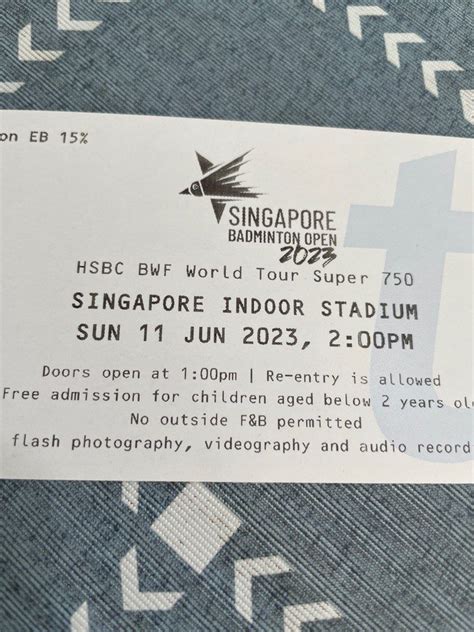 Final Match Singapore Badminton Open Tickets Vouchers Event