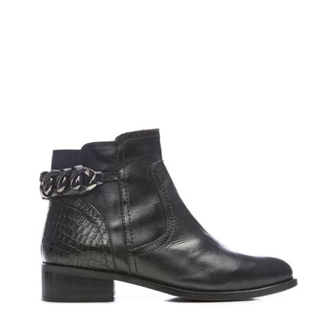 Wren Black Leather Boots From Moda In Pelle Uk