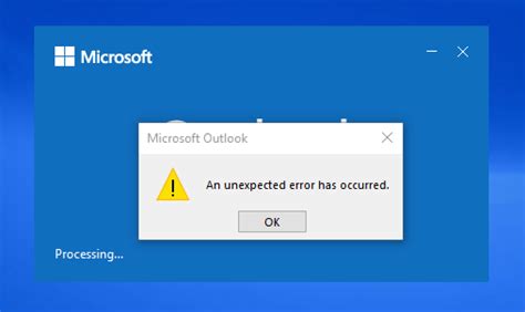 An Unexpected Error Has Occurred Outlook Fails To Start Microsoft Community