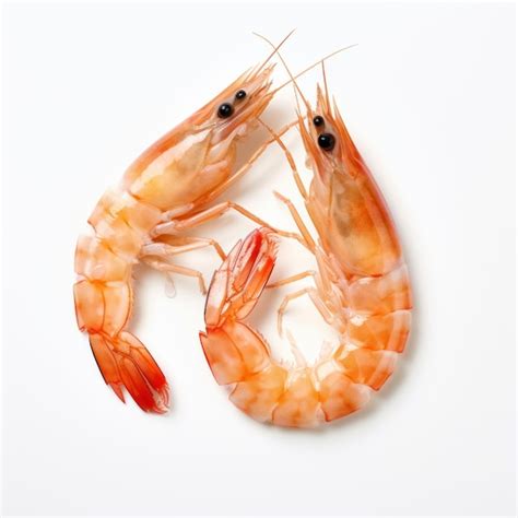 Premium Ai Image Fresh Shrimps On White Background