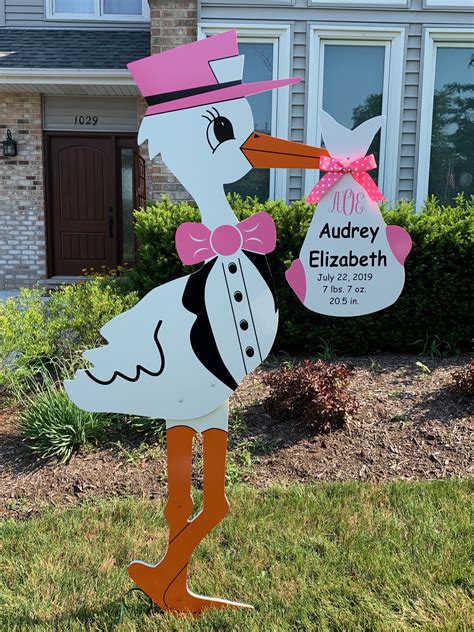 Stork Yard Sign Baby Shower Baby Stork Stork Yard Sign