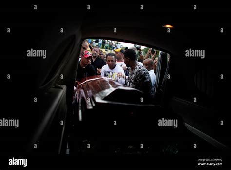 People Roll Out Of A Funeral Car The Coffin Containing The Body Of St Louis Cardinals