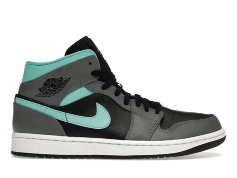 Jordan 1 Mid Grey Aqua Mens 554724 063 Us