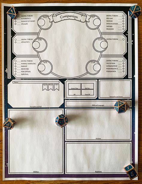 Dnd Character Sheet Druid Circle Of The Stars Etsy UK