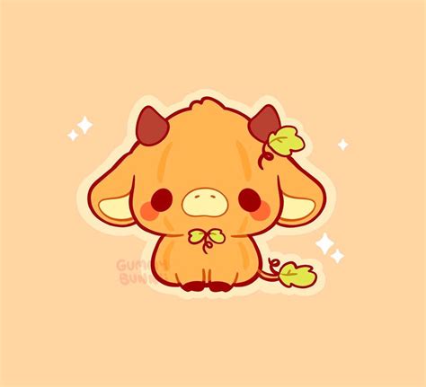 Kawaii Pumpkin Cow Matte Vinyl Sticker Stickers Fall Autumn Cute Decal