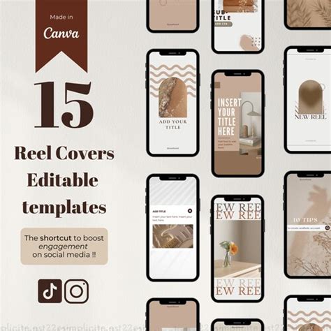 Instagram Reel Templates Canva Reel Cover Template Igtv Etsy