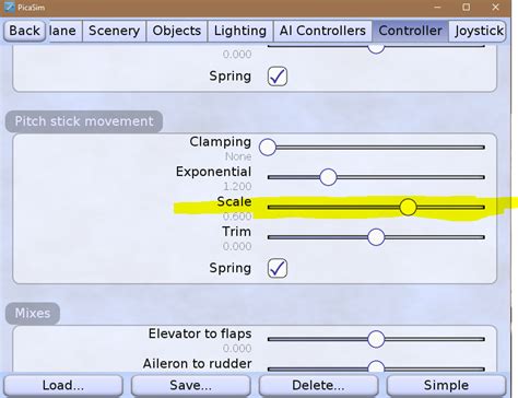 How to set up dual rates when using USB controller on Windows? - picasim