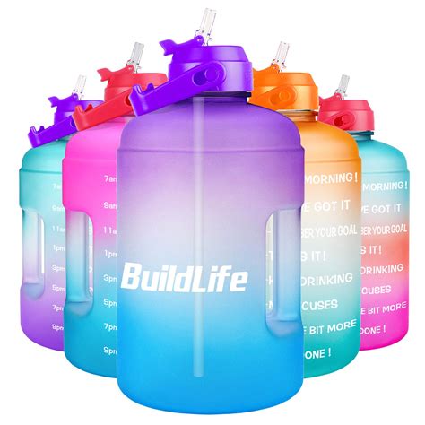 Buy Buildlife Gallon Water Bottle Leakproof Straw Lid Bpa Free Water