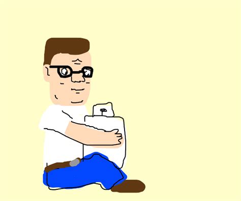 hank hill hugging propane tank - Drawception