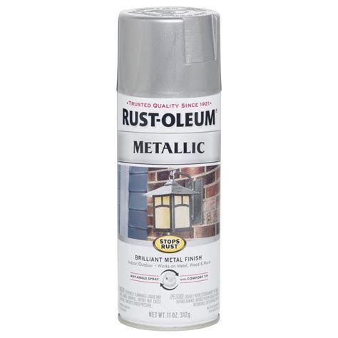 Shop Rust Oleum Stops Rust Gloss Silver Metallic Spray Paint Actual