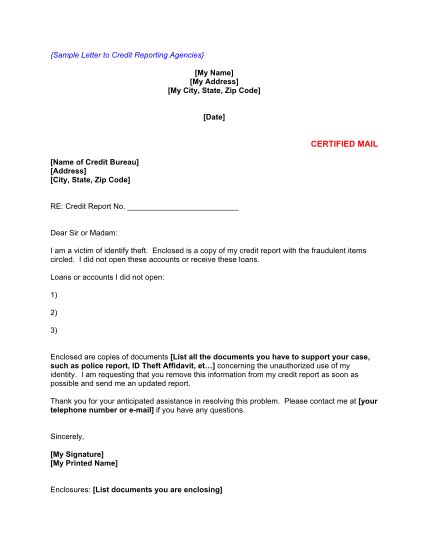 10 Identity Theft Affidavit Sample Letter Free To Edit Download Form Example Download