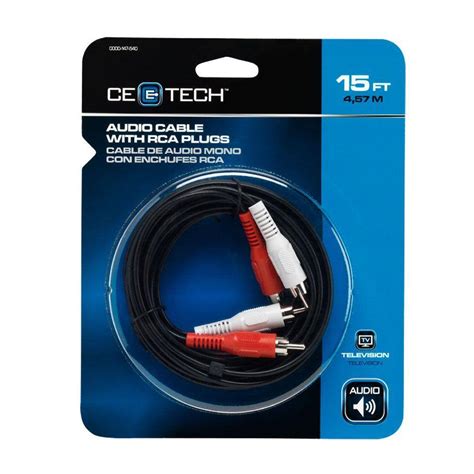 Commercial Electric 15 Ft Audio Cable With Rca Plugs 280489 The Home