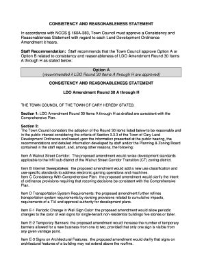 Fillable Online Townofcary CONSISTENCY AND REASONABLENESS STATEMENT