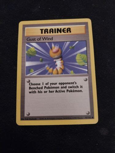 1999 Pokemon Base Set Shadowless Gust Of Wind 93 102 VTG NM EBay