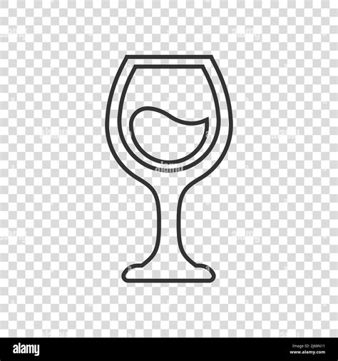 Wine Glass Icon In Flat Style Champagne Beverage Vector Illustration