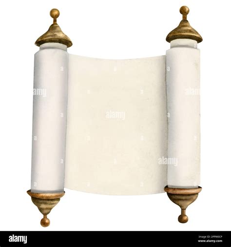 Open Torah Scroll Illustration Template For Jewish Holidays Designs